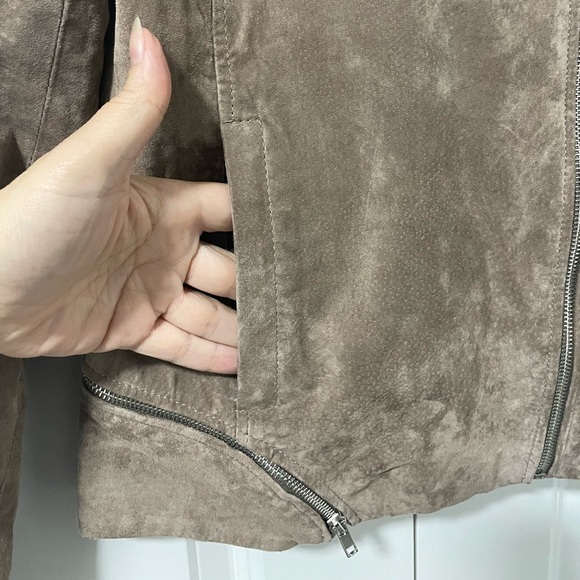 SOIA AND KYO- 100% suede tan moto style jacket - Picture 3 of 5